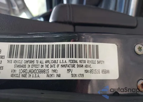 2013 Dodge Durango Sxt z USA, uszkodzony, nr VIN 1C4RDJAGXDC680815